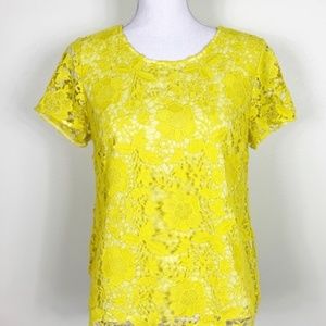 Madewell Yellow Lace Top